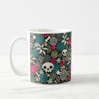 Skull in flowers coffee mug