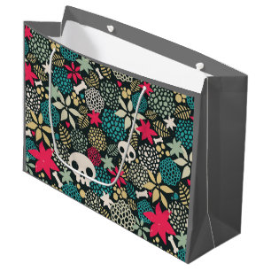 Skull in flowers large gift bag
