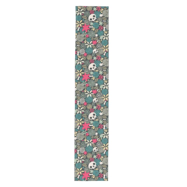 Skull in flowers medium table runner (Front)