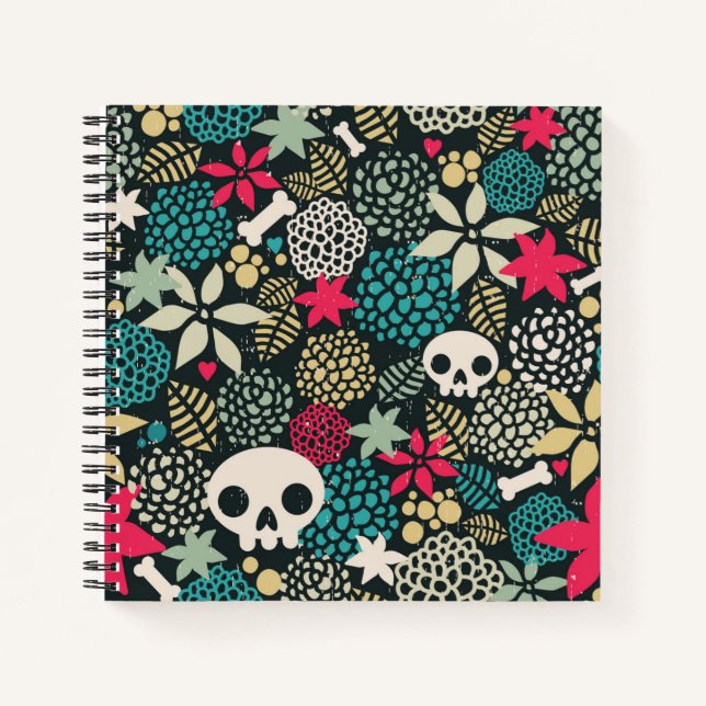 Skull in flowers notebook (Front)