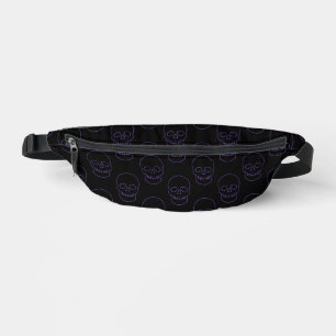 Skull in Purple and Black Fanny Pack
