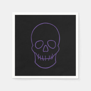 Skull in Purple and Black Napkin