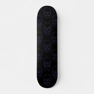 Skull in Purple and Black Skateboard