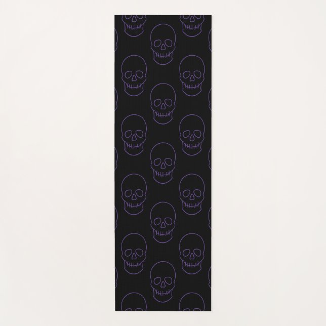 Skull in Purple and Black Yoga Mat (Front)