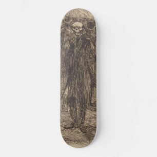 Skull in the Crowd (by Albert Besnard) Skateboard