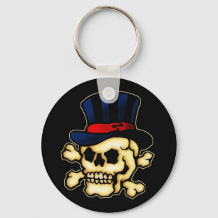 Skull in Top Hat Keychain
