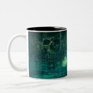 Skull in Watery Grave Two-Tone Coffee Mug