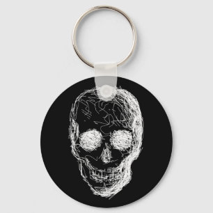 Skull, in White. Keychain