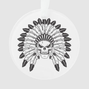Skull Indian Chief Ornament