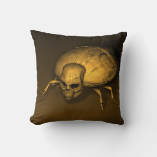 Skull Insects Throw Pillow