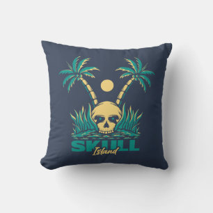 Skull Island Throw Pillow