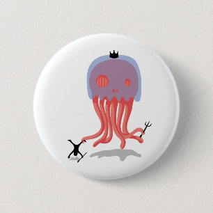 Skull Jellyfish 2 Inch Round Button