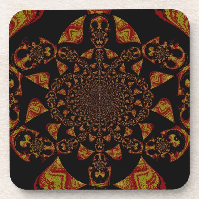Skull Kaleidoscope Art Print Coaster (Front)