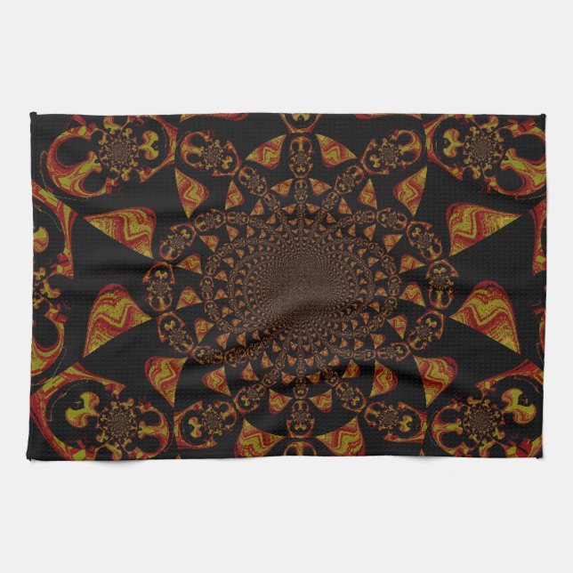 Skull Kaleidoscope Art Print Kitchen Towel (Horizontal)