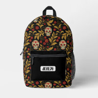 Skull Khokhloma Pattern Personalized Backpack