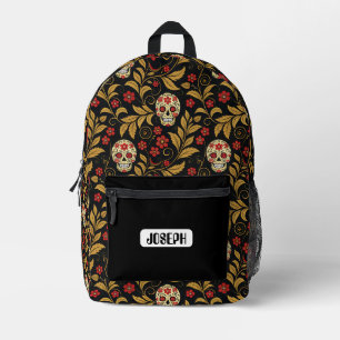 Skull Khokhloma Pattern Personalized Backpack