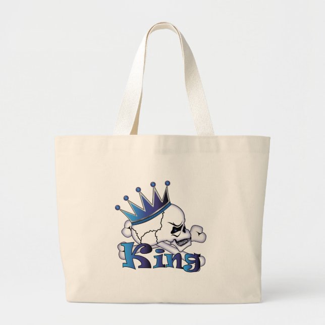 Skull King Large Tote Bag (Front)
