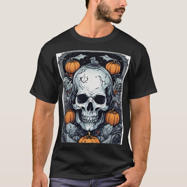  "Skull Kingdom: Men's Graphic T-Shirt Design" (Front)