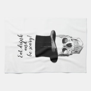 skull kitchen towels