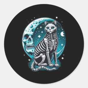 Skull - Kitty Skeleton Halloween Costume Idea  Classic Round Sticker