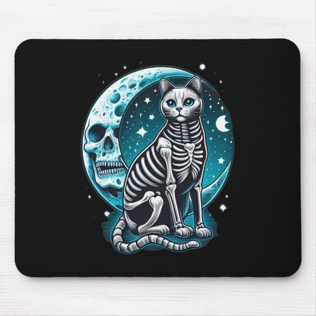Skull - Kitty Skeleton Halloween Costume Idea  Mouse Pad (Front)