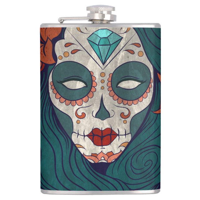 Skull Ladies Hip Flask (Front)