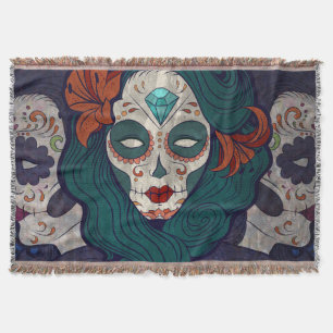 Skull Ladies Throw Blanket
