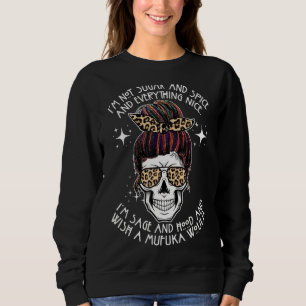 Skull Lady Mom Life Leopard Messy Bun Cheetah Prin Sweatshirt