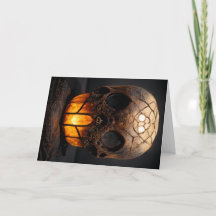 Skull Lantern Halloween Greeting Card