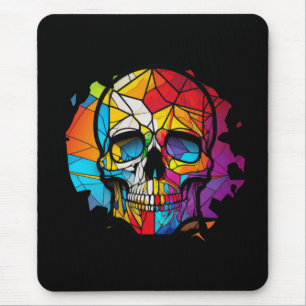 Skull Life Time Stained Glass Character Mouse Pad