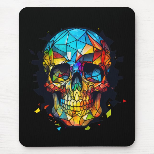 Skull Life Time Stained Glass Character Mouse Pad (Front)