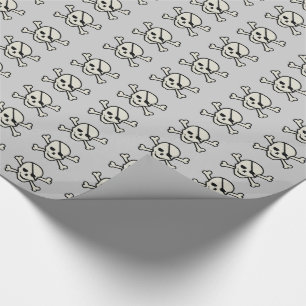 Skull - Light Grey Glossy Wrapping Paper