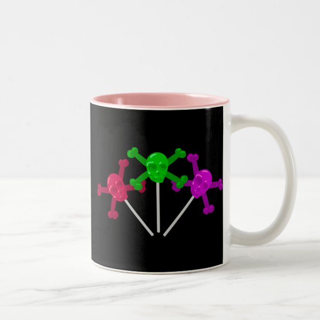 Skull Lollipops Two-Tone Coffee Mug (Right)