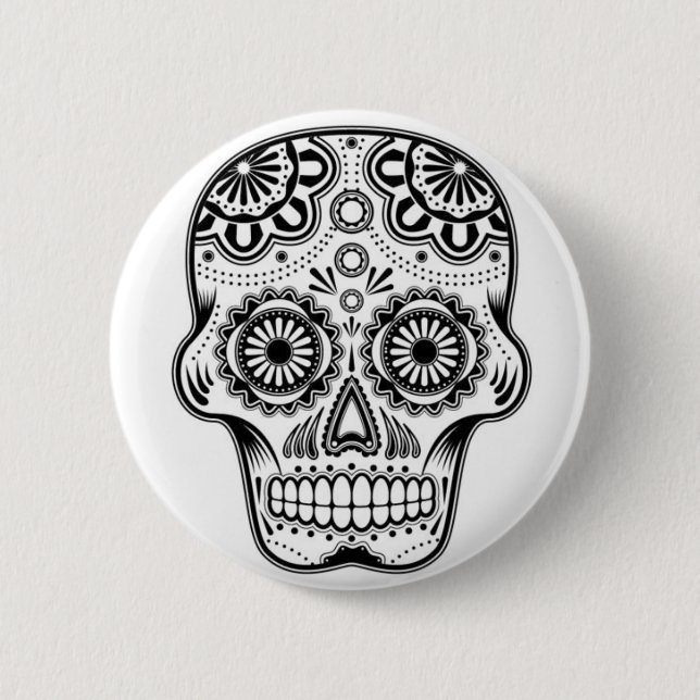 Skull "Los Muertos" Mexico Button's pin plug (Front)
