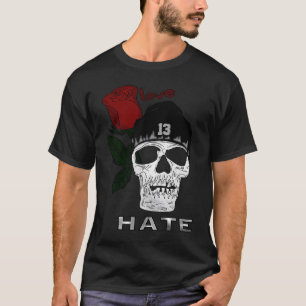 Skull love hate rose T-Shirt