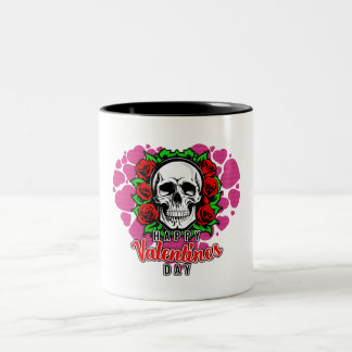 Skull Love - Two-Tone Mug, 11 oz Two-Tone Coffee Mug