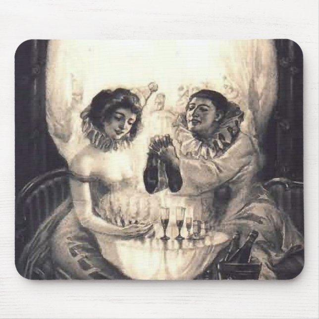 Skull Love, Victorian Optical Illusion Mouse Pad (Front)