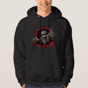 skull middle finger hoodie