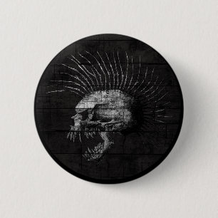 Skull Mohawk 2 Inch Round Button