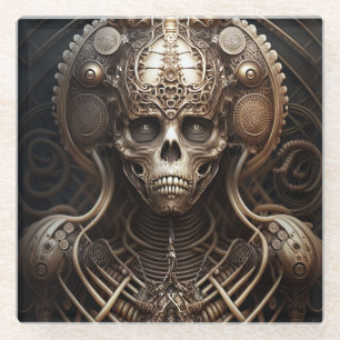 Skull Monster Skeleton Horror Glass Coaster