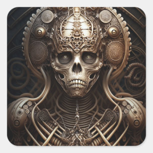 Skull Monster Skeleton Horror Square Sticker