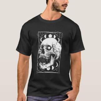 Skull Moon Phases Pastel Goth Gothic Occult Wicca  T-Shirt