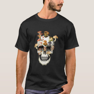 Skull Morel Mushroom Mycology Goth Mushroom Skull T-Shirt