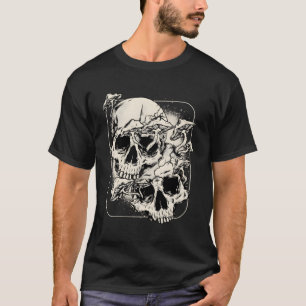Skull Morel Mushrooms Mycologist Goth Mushroom T-Shirt