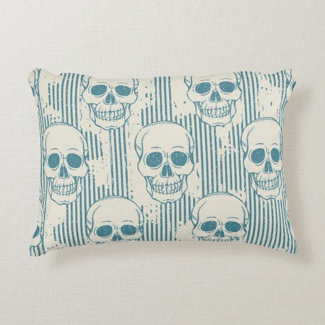 Skull Motif: Seamless Freehand Pattern Accent Pillow (Front)