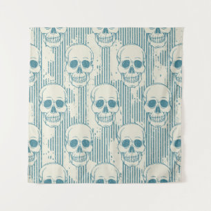 Skull Motif: Seamless Freehand Pattern Tapestry