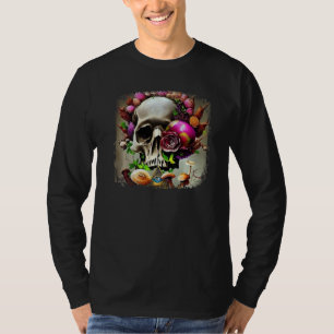Skull Mushrooms Cottagecore Gothic Skull Mushroom T-Shirt
