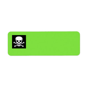 Skull n Bones black green return address labels