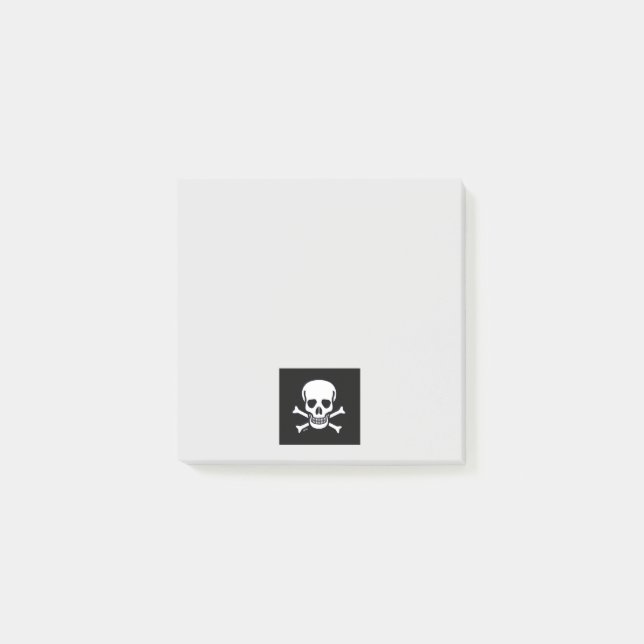 Skull n Bones Black grey note pads (Front)