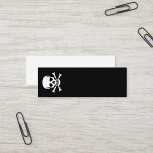 Skull n Bones black mini business card vertical